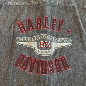 1998 Harley Davidson 95th‎ Anniversary Button Down Long Sleeve Shirt Size Large